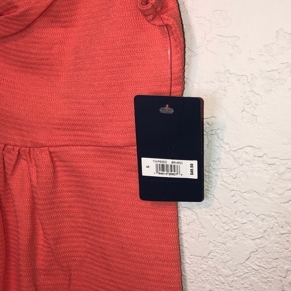 NWT Lucky Brand Coral Front Knot Peplum Sleeveless Tank Top Blouse Size Small - Picture 8 of 10